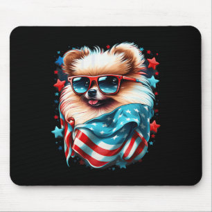 Van juli Patriottische Pommerse Hond US vlag Muismat