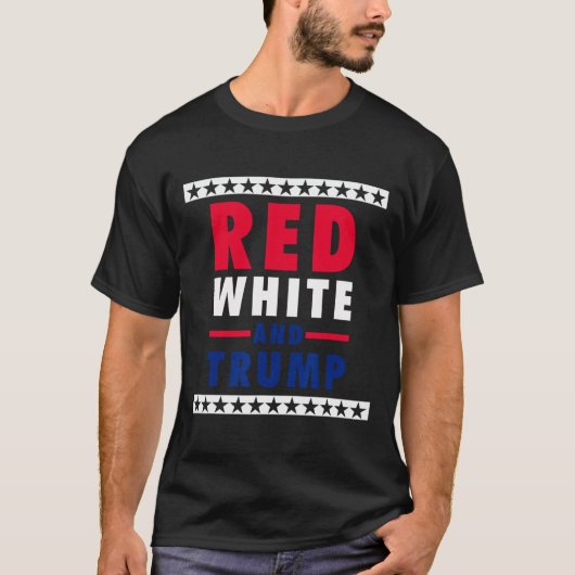 van juli rood wit en Trump T-shirt (Voorkant)