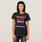 van juli rood wit en Trump T-shirt (Voorkant volledig)