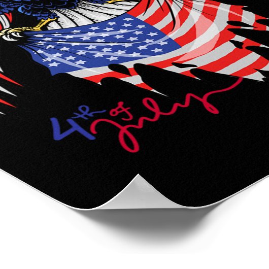 van juli S - Patriottische shirts - Amerikaanse vl Poster (Hoek)