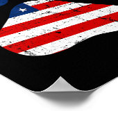 van juli Schattigee hondenpoot VS Amerikaanse vlag Poster (Hoek)