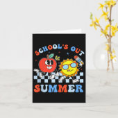 van juli school is uit voor zomer Afstuderen leraa Kaart (Gele Bloem)