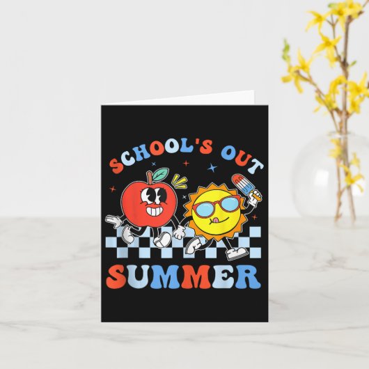 van juli school is uit voor zomer Afstuderen leraa Kaart (Gele Bloem)