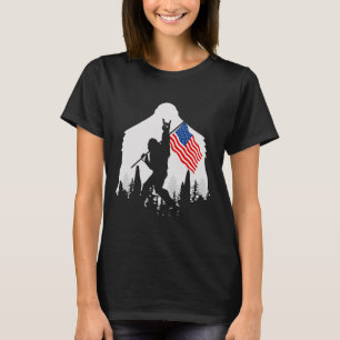 Van juli Shirt Bigfoot Sasquatch Amerikaanse vlag