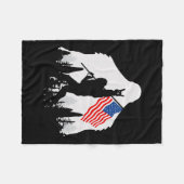 Van juli Shirt Bigfoot Sasquatch Amerikaanse vlag Fleece Deken (Voorkant (Horizontaal))