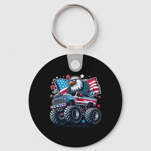 van juli Shirten jongens Amerikaanse vlag adelaar  Sleutelhanger (Voorkant)