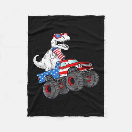 Van Juli T Rex Dino Trex Dinosaurus Monster Truck  Fleece Deken (Voorkant)