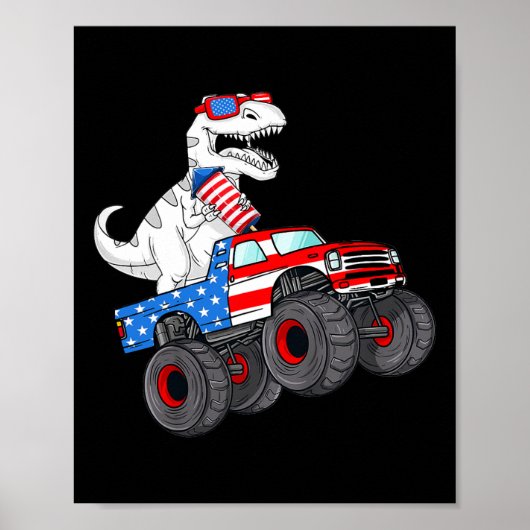 Van Juli T Rex Dino Trex Dinosaurus Monster Truck  Poster (Voorkant)