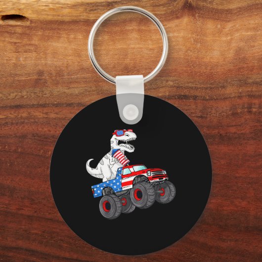 Van Juli T Rex Dino Trex Dinosaurus Monster Truck  Sleutelhanger (Voorkant)