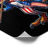 Van juli T-rex USA Patriottische Amerikaanse vlag Poster (Hoek)