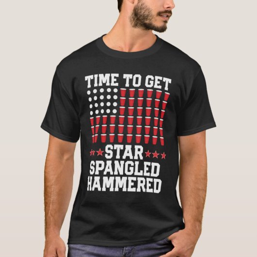 van juli T Shirt geschenk bier pong Amerikaanse vl (Voorkant)
