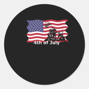 van juli t Shirten iwo jima Ronde Sticker