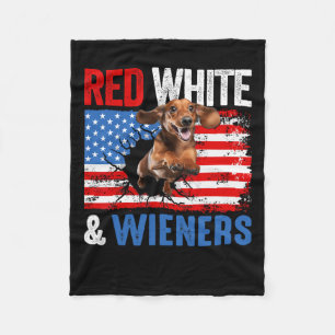 van juli teckel hondenshirt rood wit en wieners fleece deken