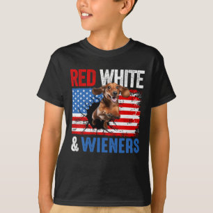 van juli teckel hondenshirt rood wit en wieners t-shirt