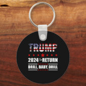 van juli Trump 2024 Boor Ba Sleutelhanger (Voorkant)