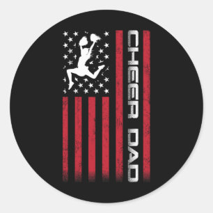 van juli US Flag Cheer Pap Shirt voor vader's Chee Ronde Sticker