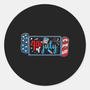 van juli videospel Amerikaanse gamer Kinder jongen Ronde Sticker