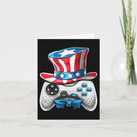 van juli videospel Amerikaanse vlag oom Sam Gamer  Kaart (Voorkant)