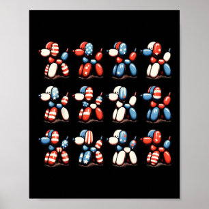 van juli viering patriottische ballon hond Mannen Poster