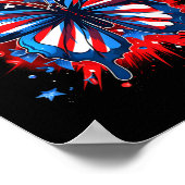 van juli vlinder VS vlag Schattigee Amerikaanse vr Poster (Hoek)