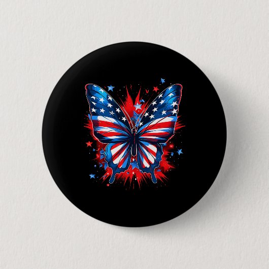 van juli vlinder VS vlag Schattigee Amerikaanse vr Ronde Button 5,7 Cm (Voorkant)