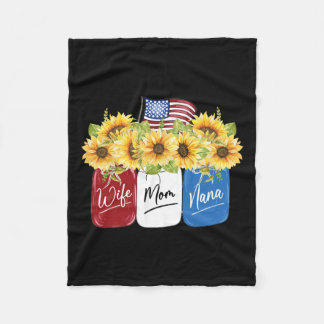 Van juli Vrouw Moeder Nana Zonnebloem met Amerikaa Fleece Deken