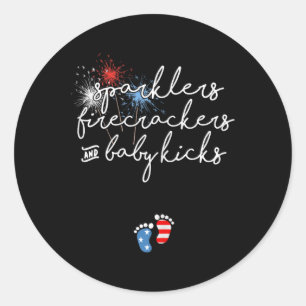 van juli zwangerschapsaankondiging ronde sticker