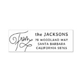 Van Kalligrafie Familienaam & Retour Adres Zelfinktende Stempel (Design)