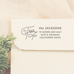 Van Kalligrafie Familienaam & Retour Adres Zelfinktende Stempel