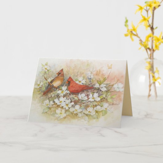 'Van kardinalen "het wenskaart van de n- Kaart (Gele Bloem)