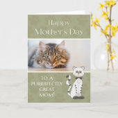 Van Kat op aangepaste foto van Moederdag Kaart (Gele Bloem)