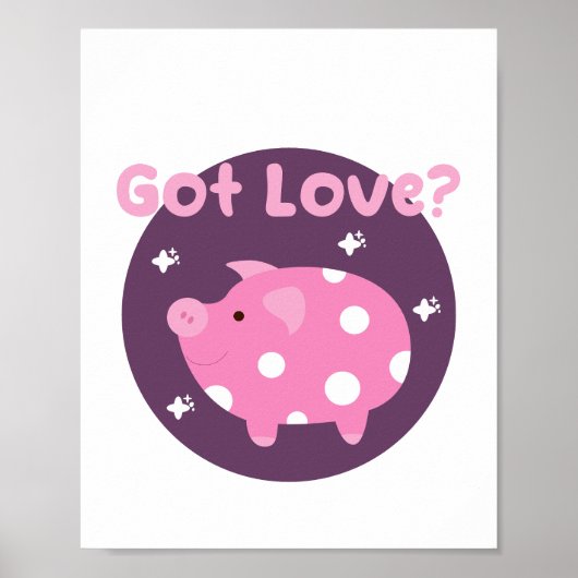 Van Kawaii een schattig roze varken Poster (Voorkant)