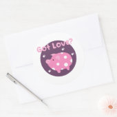 Van Kawaii een schattig roze varken Ronde Sticker (Envelop)