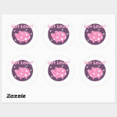 Van Kawaii een schattig roze varken Ronde Sticker (Vel)