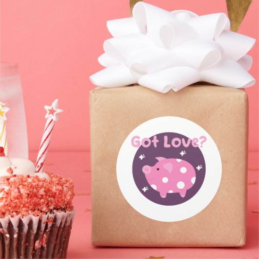 Van Kawaii een schattig roze varken Ronde Sticker (Feest)