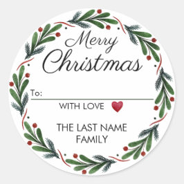 Van Kerst stickers Groene en Rode krans