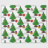 Van kerstboomwerkingen op naam van Santa Child Cadeaupapier (Vlak)