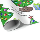 Van kerstboomwerkingen op naam van Santa Child Cadeaupapier (Rol Hoek)