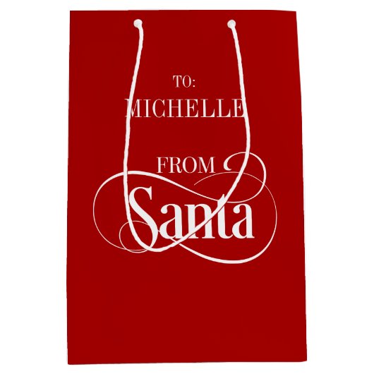 Van kerstcadeautas van kerstfeestdag in Santa Clau Medium Cadeauzakje (Voorkant)