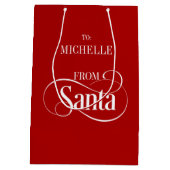 Van kerstcadeautas van kerstfeestdag in Santa Clau Medium Cadeauzakje (Achterkant)
