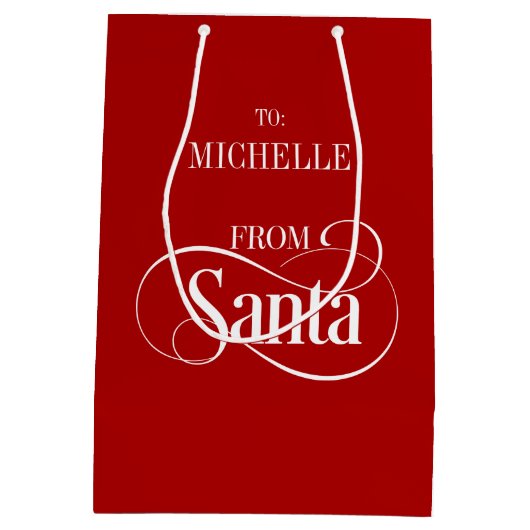 Van kerstcadeautas van kerstfeestdag in Santa Clau Medium Cadeauzakje (Achterkant)
