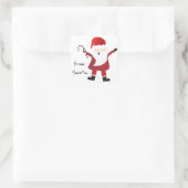 Van kerstkerst in Santa Merry Vierkante Sticker (Tas)