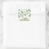 Van kerstman Doodle Kerstmis Vierkante Sticker (Tas)