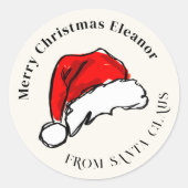 Van Kerstman Kersthoed Illustratie Ronde Sticker (Voorkant)