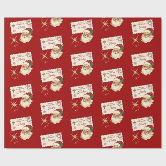 Van Kerstman Levering Voor Aangepaste Naam Kerstmi Cadeaupapier (Vlak)