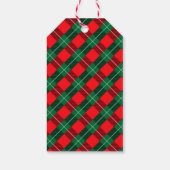 Van kerstman met rood en groen kerstfeest cadeaulabel (Achterkant)