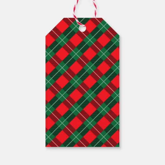 Van kerstman met rood en groen kerstfeest cadeaulabel (Achterkant)