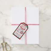 Van kerstman met rood en groen kerstfeest cadeaulabel (Met Touw)