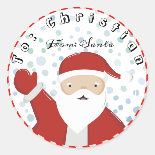 Van Kerstman tot Kerstmis Ronde Sticker (Voorkant)