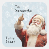 Van Kerstman tot Kindercadeau Kerstmis Vierkante Sticker (Voorkant)